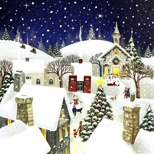 겨울 마을의 화이트 크리스마스 K-14-038