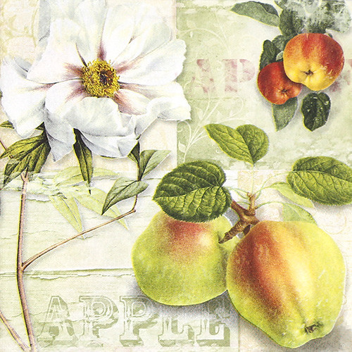 특별한공예샵,꽃과 애플 냅킨 K-03-039