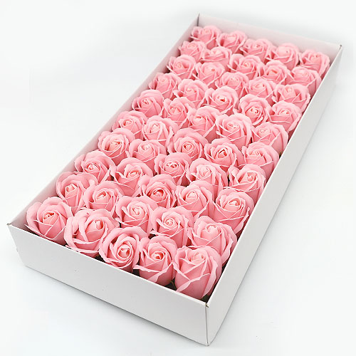 특별한공예샵,비누장미 연분홍 50송이 한박스 꽃대미포함 비누꽃