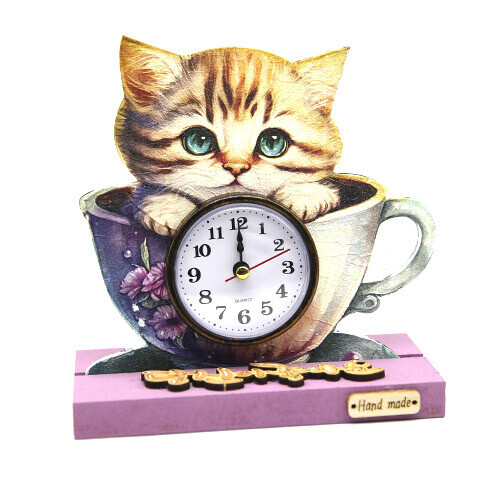특별한공예샵,고양이 스텐드 시계 패키지 L-01-066